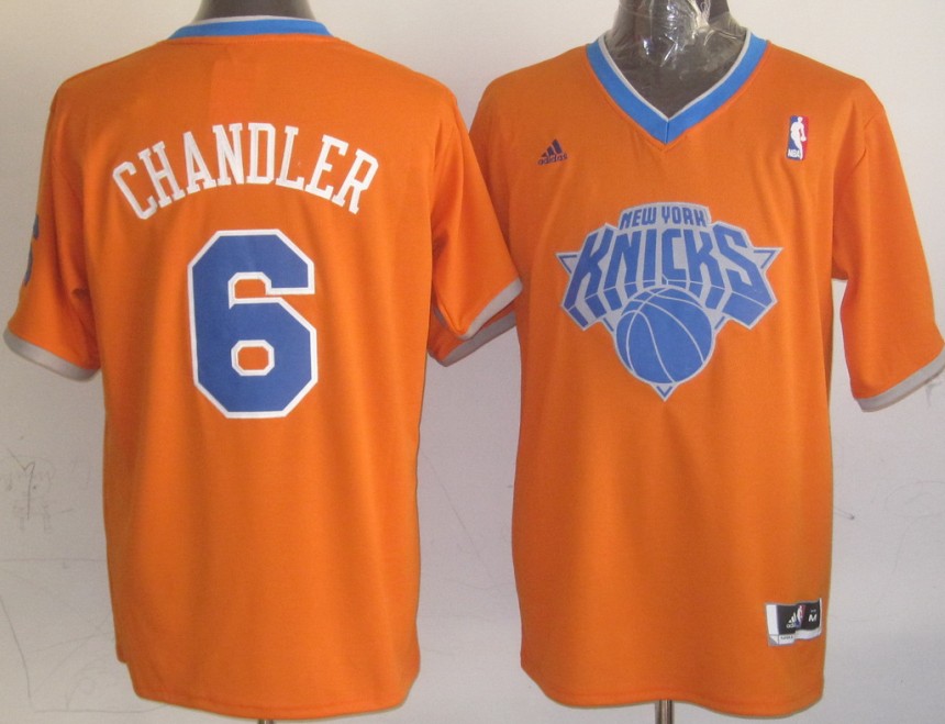 2014 Christmas adidas NBA New York Knicks #6 Tyson Chandler Orange Jersey