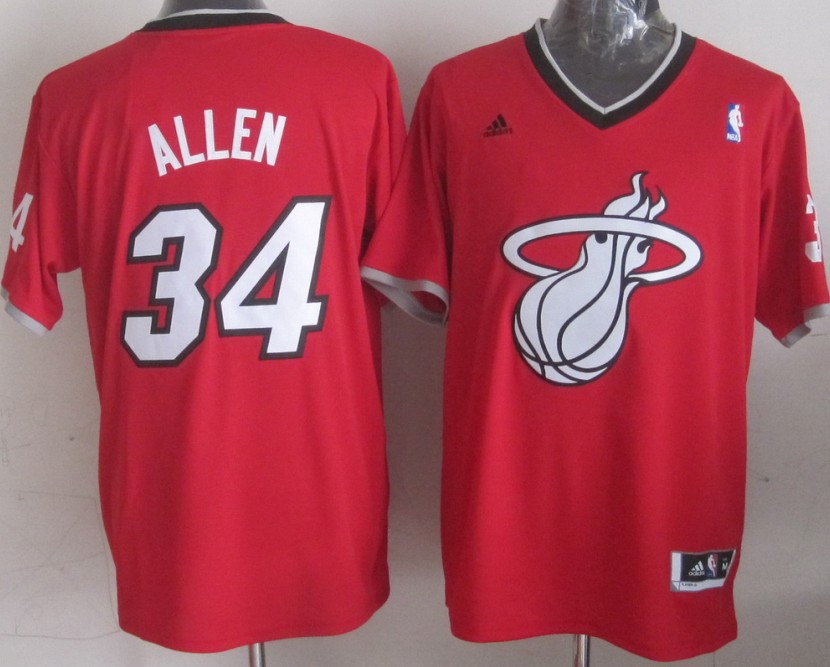 2014 Christmas NBA Miami Heat #34 Ray Allen Red Jersey