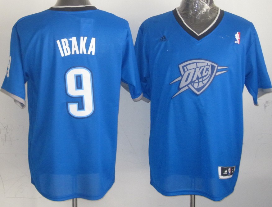 2014 Christmas NBA Oklahoma City Thunder #9 Serge Ibaka Durant Blue Jersey