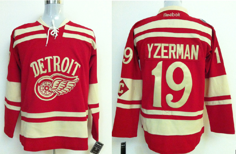 NHL Detroit Red Wings #19 Yzerman Red Jersey
