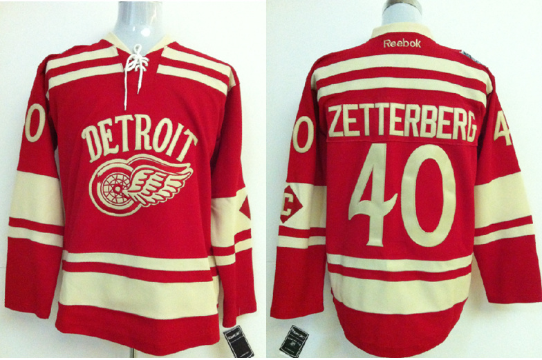 NHL Detroit Red Wings #40 Zetterberg Red Jersey