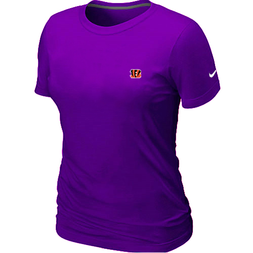 Cincinnati Bengals  Chest embroidered logo womens T-Shirt purple