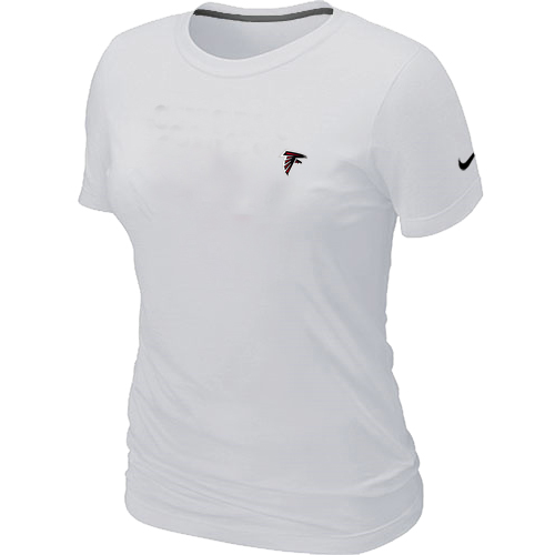 Atlanta Falcons Chest embroidered logo womens T-Shirt white