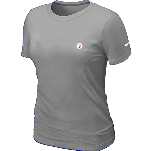 Pittsburgh  Steelers Bills Chest embroidered logo  womens T-Shirt Grey