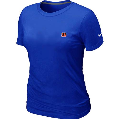 Cincinnati Bengals  Chest embroidered logo womens T-Shirt blue