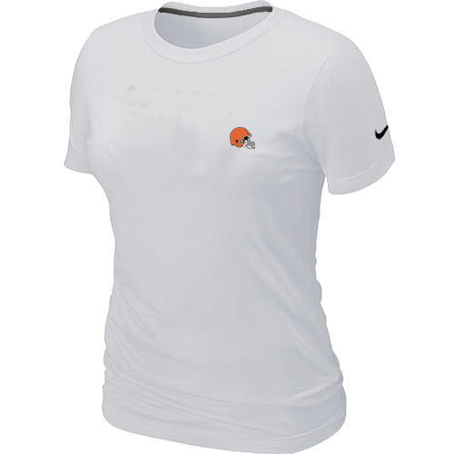 Cleveland Browns Bills Chest embroidered logo womens T-Shirtwhite