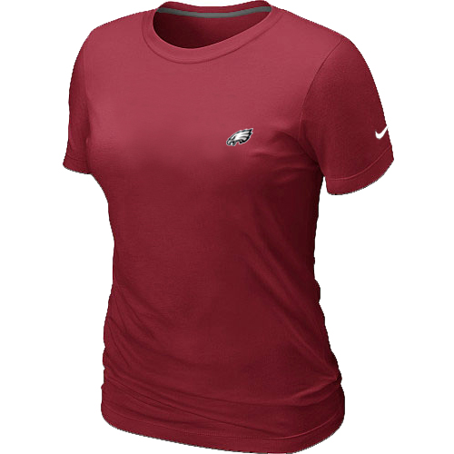 Philadelphia Eagles Chest embroidered logo womens T-Shirt red