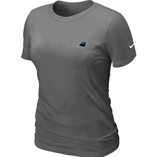 Carolina Panthers Chest embroidered logo womens T-Shirt D.Grey