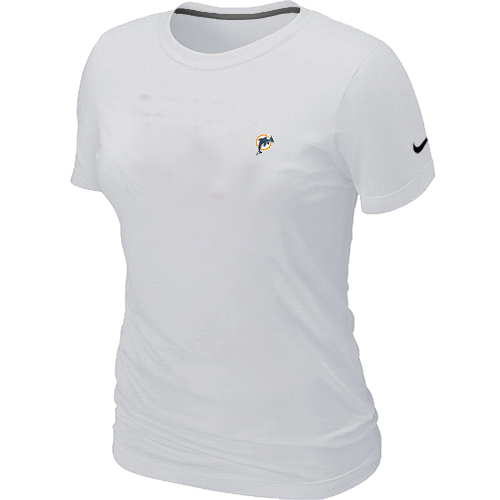 Miami Dolphins Chest embroidered logo womens T-Shirt white