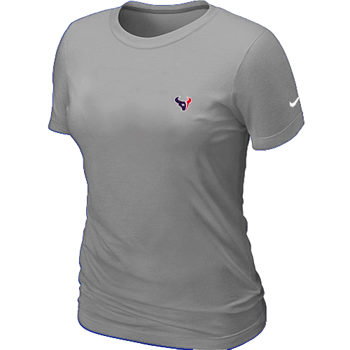 Houston Texans Bills Chest embroidered logo womens T-Shirt Grey