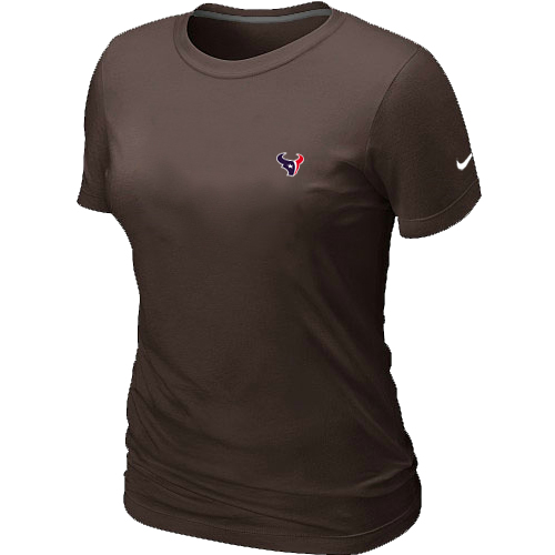 Houston Texans Bills Chest embroidered logo womens T-Shirt brown