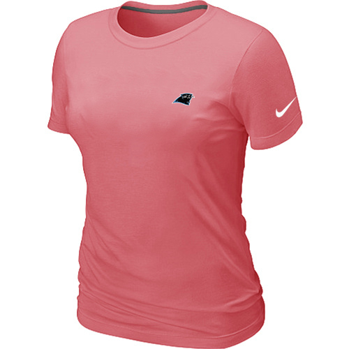 Carolina Panthers Chest embroidered logo womens T-Shirt pink
