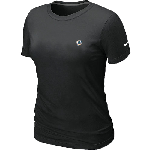 Miami Dolphins Chest embroidered logo womens T-Shirt black
