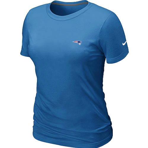 New England Patriots   Chest embroidered logo women t-shirtL.Blue