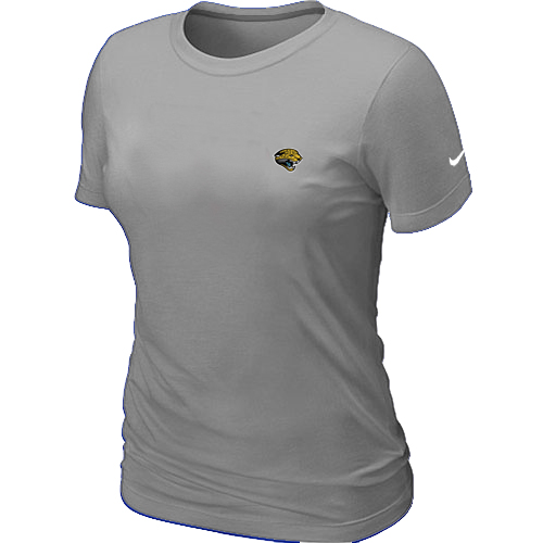 Jacksonville Jaguars Chest embroidered logo womens T-Shirt Grey