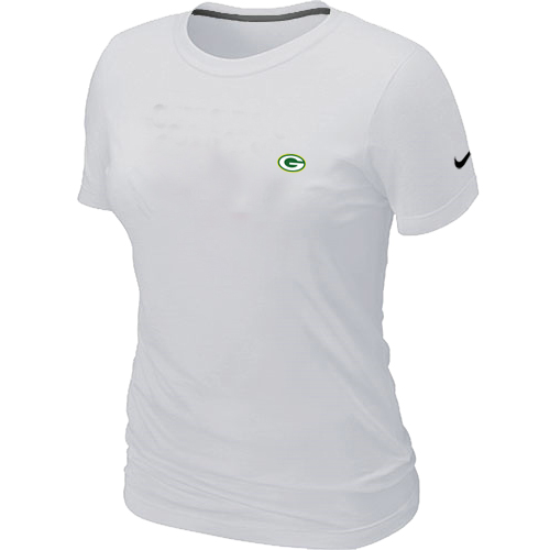 Green Bay Packers Chest embroidered logo  WOMENS T-Shirt white