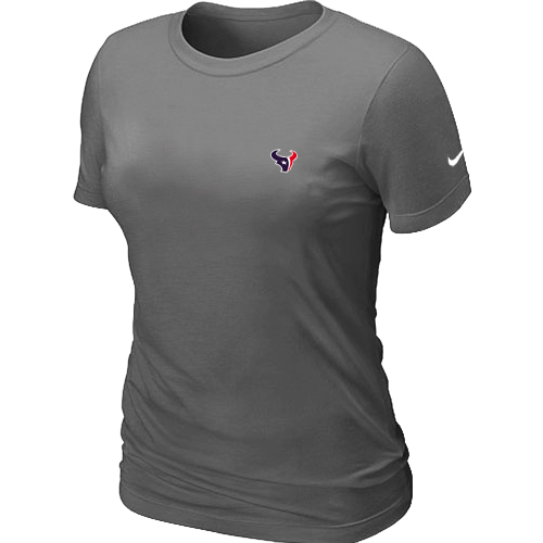 Houston Texans Bills Chest embroidered logo womens T-Shirt D.Grey