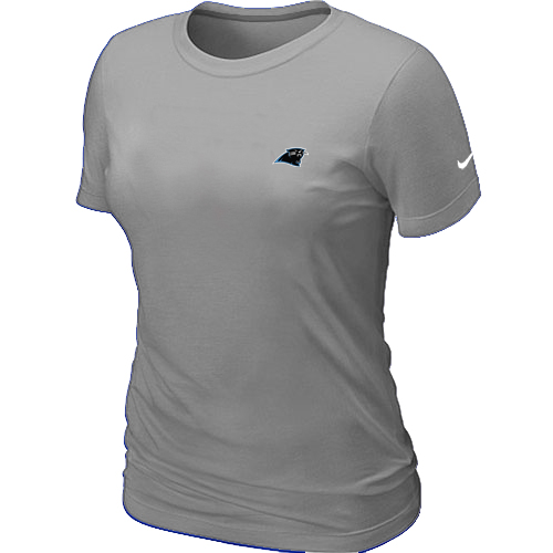 Carolina Panthers Chest embroidered logo womens T-Shirt Grey