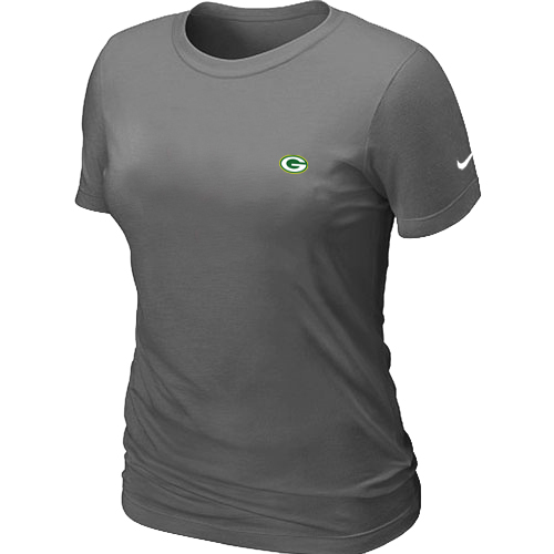 Green Bay Packers Chest embroidered logo  WOMENS T-Shirt D.Grey
