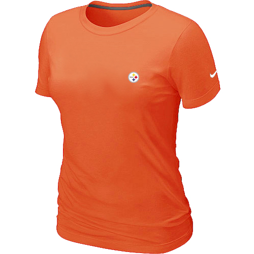 Pittsburgh  Steelers Bills Chest embroidered logo  womens T-Shirt orange