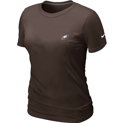 Philadelphia Eagles Chest embroidered logo womens T-Shirt brown