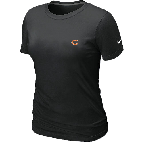 Chicago Bears Chest embroidered logo womens T-Shirt black