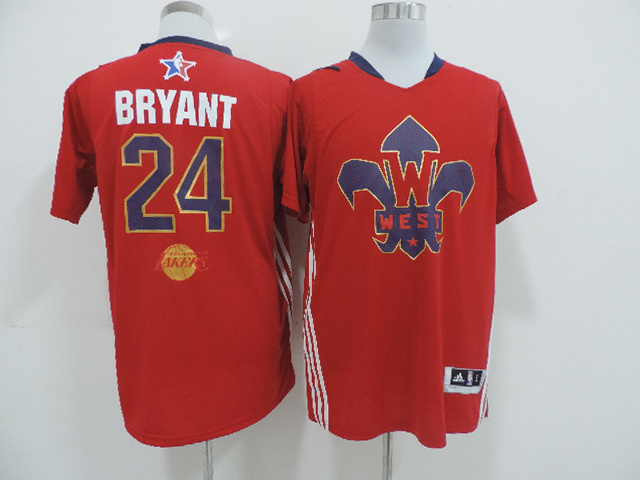 2014 All Star Los Angeles Lakers 24# Kobe Bryant Red Jersey