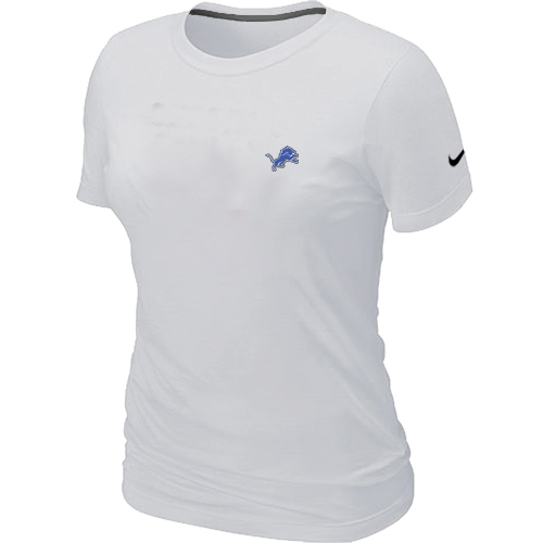 Detroit Lions Chest embroidered logo womens T-Shirt white
