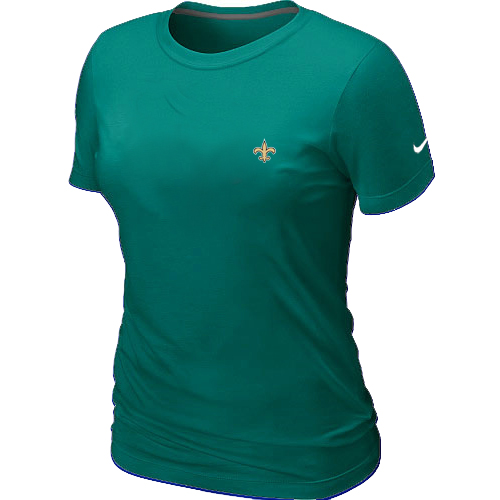 New Orleans Saints Chest embroidered logo womens t-shirt Green