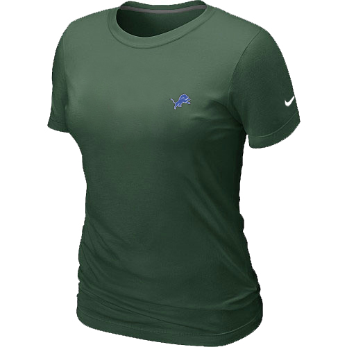 Detroit Lions Chest embroidered logo womens T-Shirt D.Green