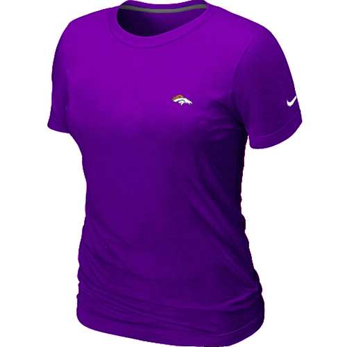 Denver Broncos Chest embroidered logo womens T-Shirt purple