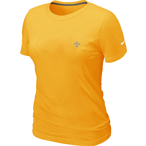 New Orleans Saints Chest embroidered logo womens t-shirt yellow