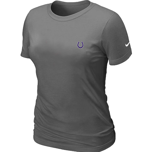 Indianapolis Colts Chest embroidered logo womens T-Shirt D.Grey