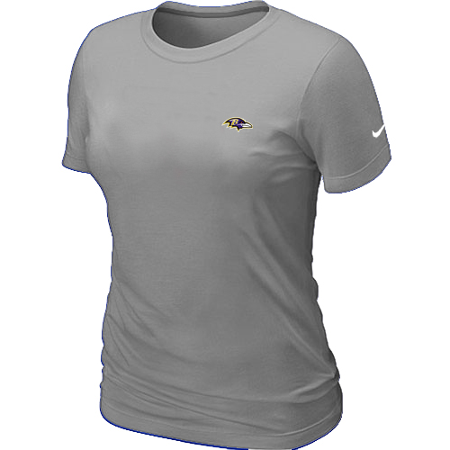 Baltimore Ravens Chest embroidered logo womens T-Shirt Grey