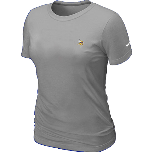 Minnesota Vikings Chest embroidered logo womens T-Shirt  Grey
