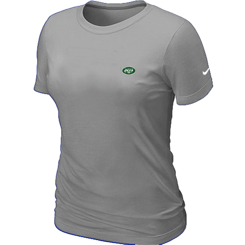 New York Jets Chest embroidered logo womens T-Shirt Grey