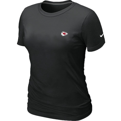 Kansas City Chiefs Chest embroidered logo womens T-Shirt black