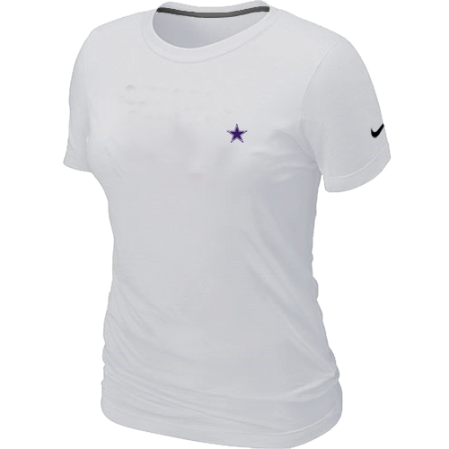 Dallas Cowboys Chest embroidered logo womensT-Shirt white
