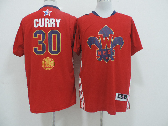 2014 All Star NBA Golden State Warriors #30 curry Red Jersey