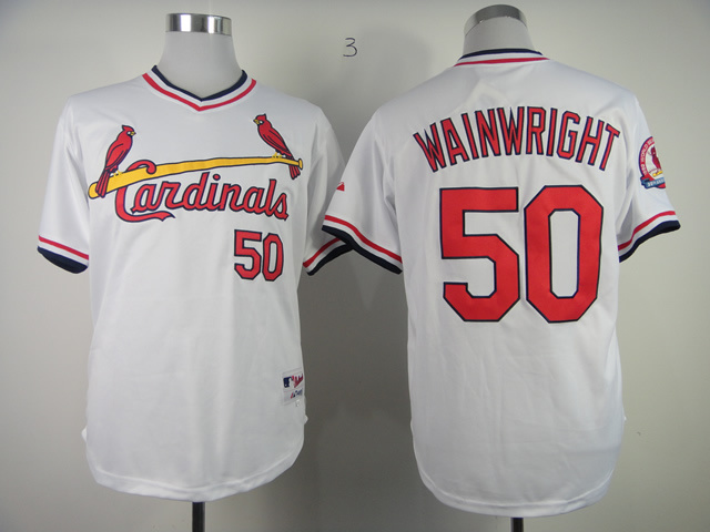 St. Louis Cardinals #50 Adam Wainwright 1982 Turn Back The Clock Jersey.