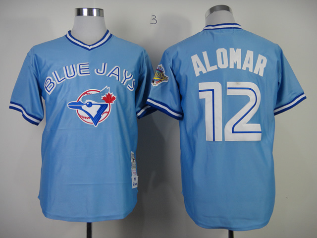 MLB Toronto Blue Jays #12 Alomar L.Blue Throwback Pullover Jersey