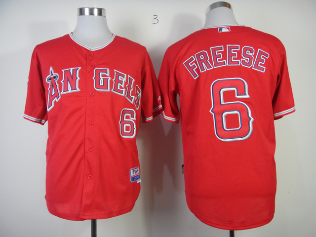 MLB Los Angeles Angeles #6 David Freese Red Jersey