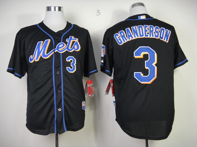 New York Mets #3 Granderson Black New Jersey