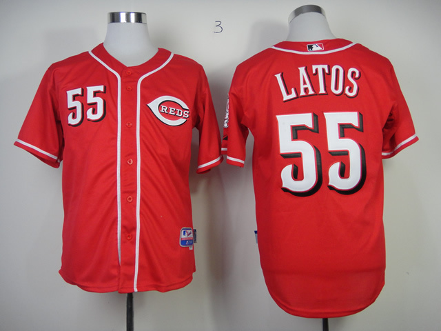 MLB Cincinnati Reds #55 Latos Red Color Jersey