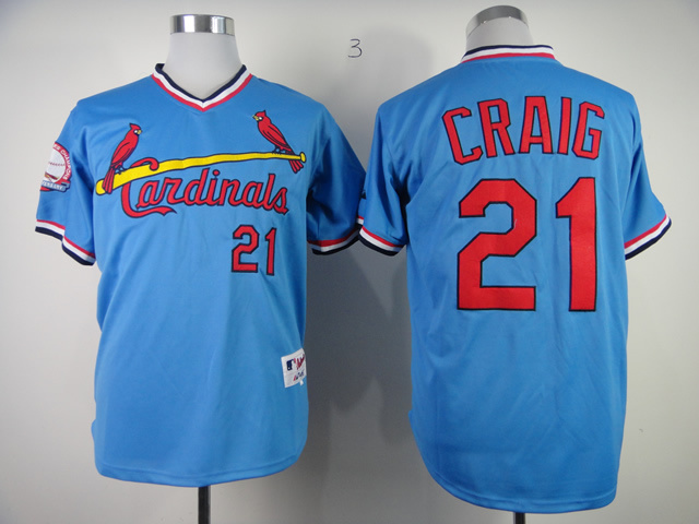 St. Louis Cardinals #21 Allen Craig 1982 Turn Back Blue Jersey