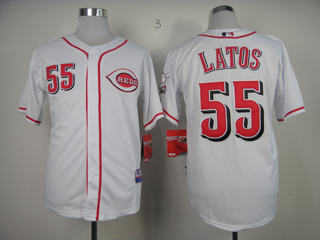 MLB Cincinnati Reds #55 Latos White Jersey