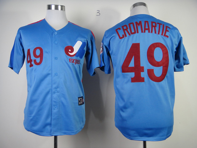 Montreal Expos #49 Cromartie Blue MLB Jersey