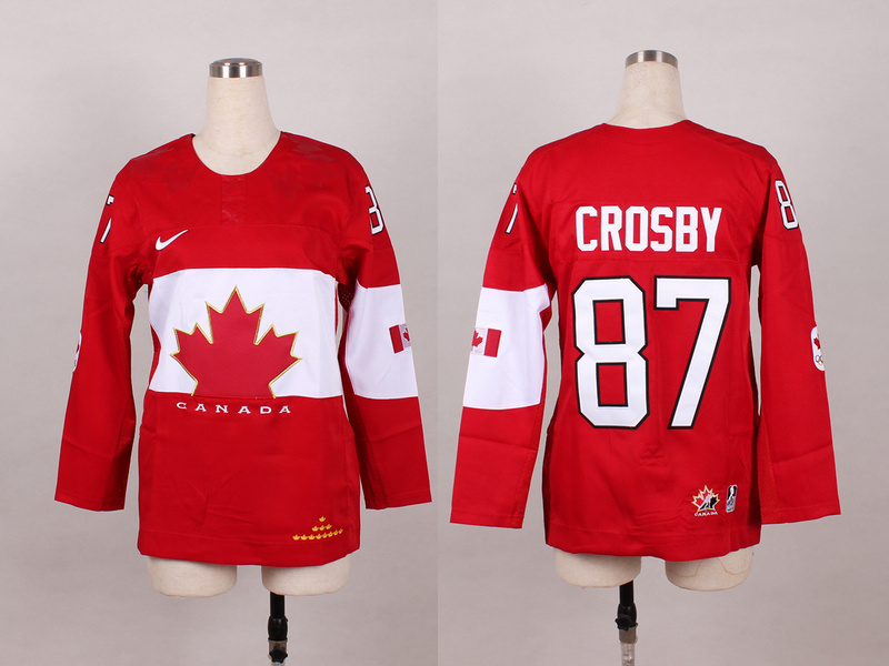 2014 Olympic Canada #87 Crosby Women Red Jersey