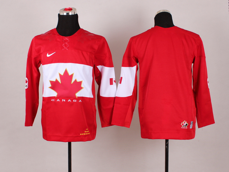 2014 Olympic Canada Blank Youth Red Jersey