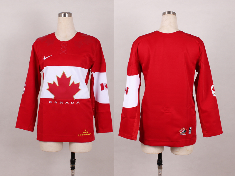 2014 Olympic Canada Women Red Blank Jersey